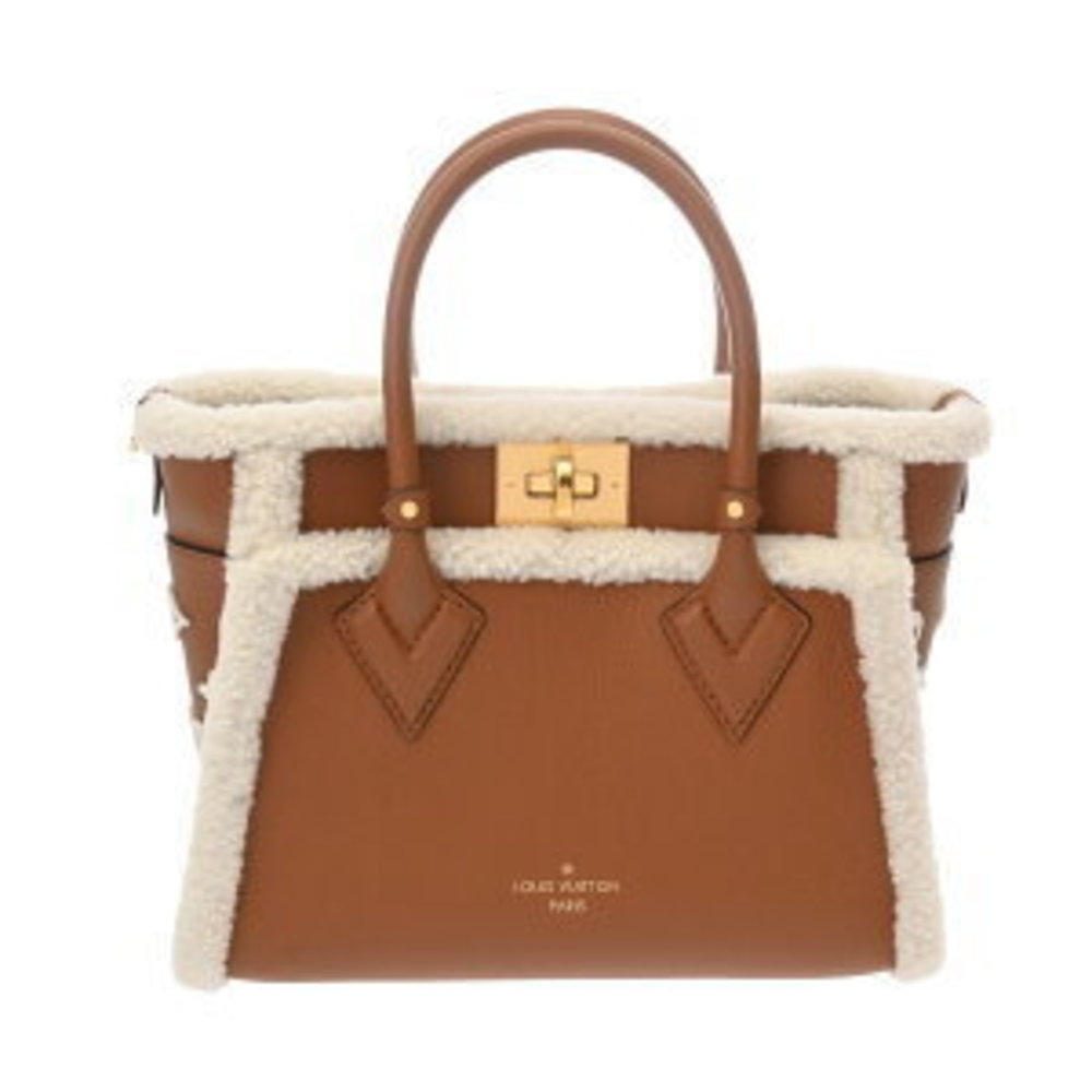 Louis Vuitton My Bag Camel White Calfskin Shearling Handbag